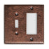 Hand Hammered Combo Toggle / Rocker Light Switch Wall Plate - Pure Copper